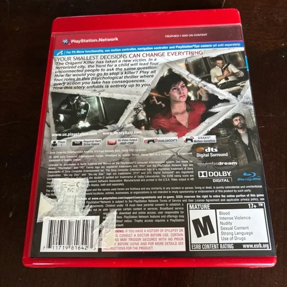 Heavy Rain for PS3 - Red Case - Picture 2 of 4